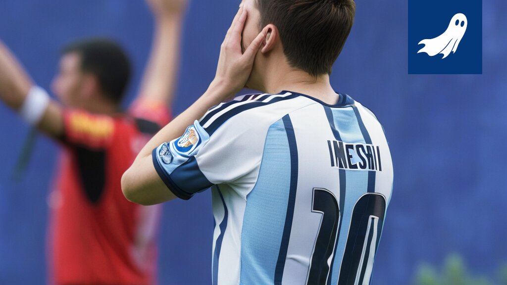 Lionel Messi epäonnistuneen rangaistuspotkun jälkeen, kuva symboloi markkinointistrategiaa ja brändin arvon kasvua.