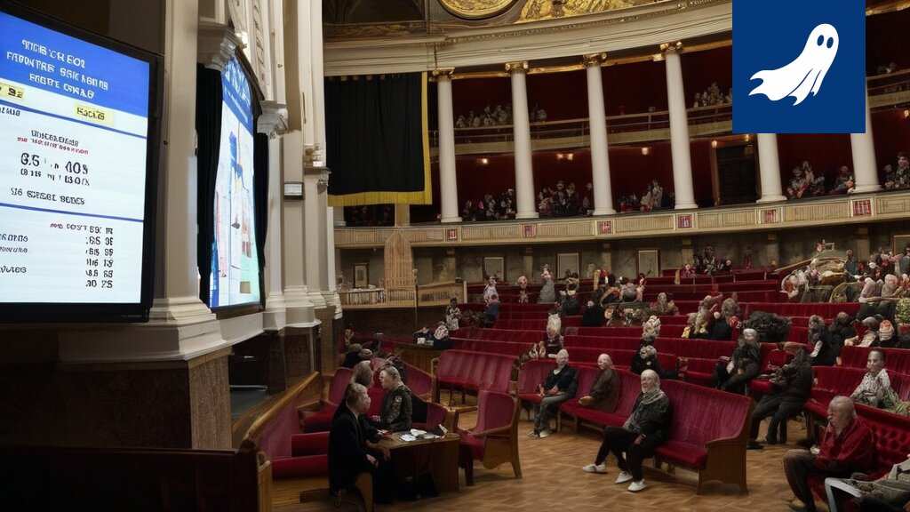 Satiirinen kuva algoritmisesta eutanasista, jossa ihmisen elämä mitataan numeerisina arvoina.