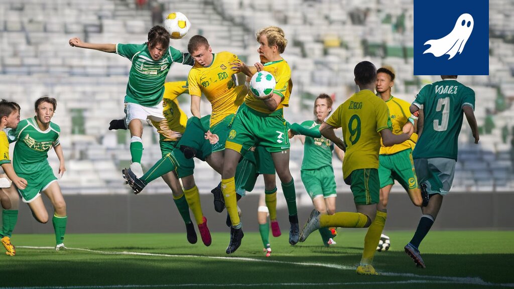Ilves/2:n pelaajat juhlivat voittoa Tammelan stadionilla, taustalla hologrammi, joka symboloi algoritmien käyttöä pelissä.
