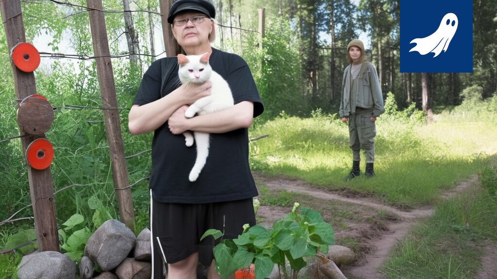 Kai Huhdanpää hymyilee oudosti, taustalla maustepurkkeja ja 15-vuotias Milli-kissa.