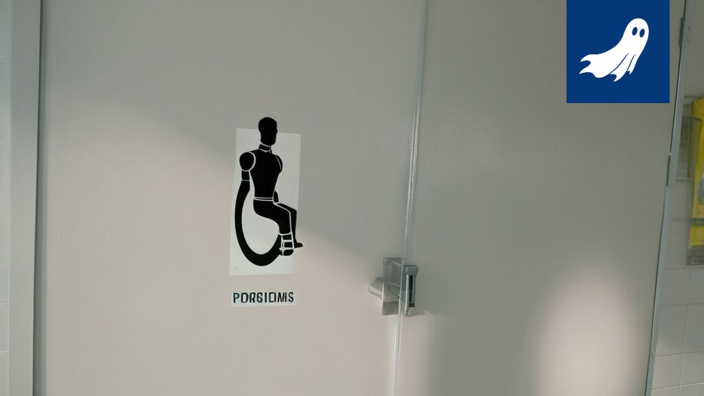 Kuva Tampereen Prisman vessasta, jossa näkyy QR-koodi ja futuristinen käyttöliittymä.