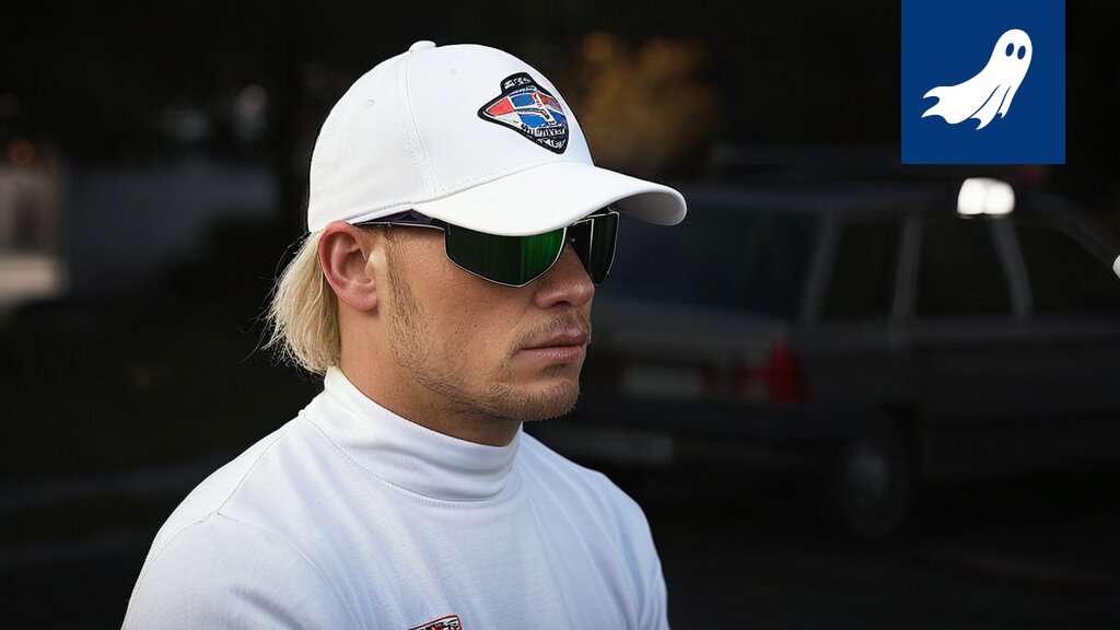 Sarjakuvamainen kuva Valtteri Bottaksesta robottina, jonka päässä on Cadillacin logo ja Näsinneulan laser.