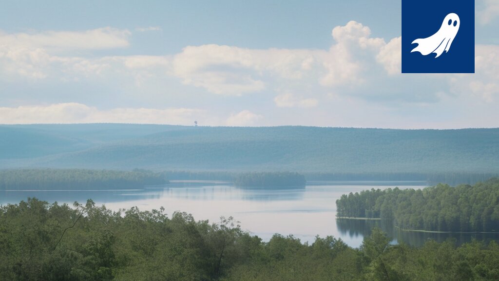 Kuva Tarjanteen järvestä, jossa näkyy vedenpinnan palautuminen ja mahdollisesti koivunlehtiä tai kalastajia.