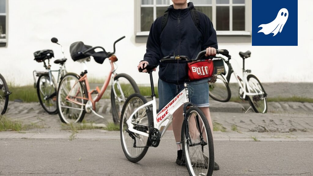 Satiirinen kuva Tampereen kaupunkipyörästä, jonka rungossa näkyy mainosnäyttö.