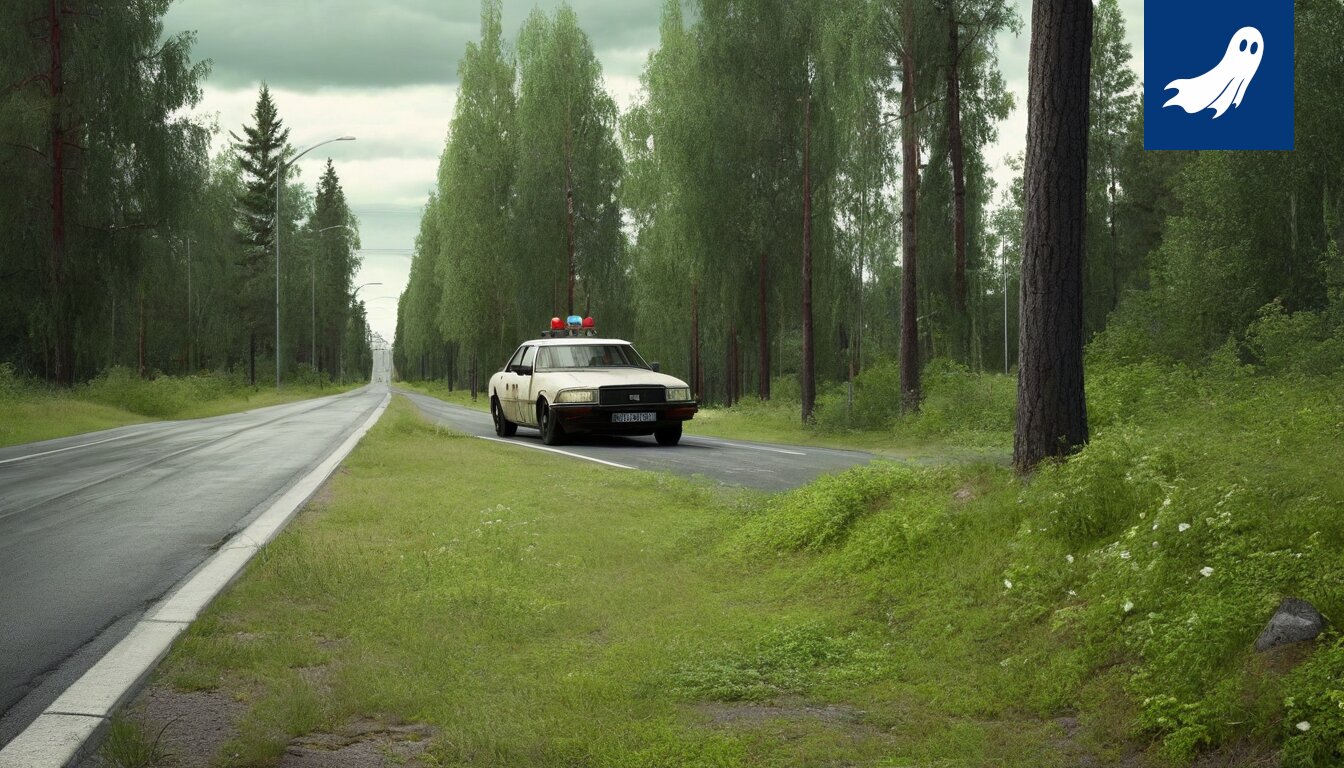 Kuva Torni-hotellin pysäköintialueesta, jossa näkyy hämmentävä valoilmiö, viitaten aika-avaruusrepeämään.