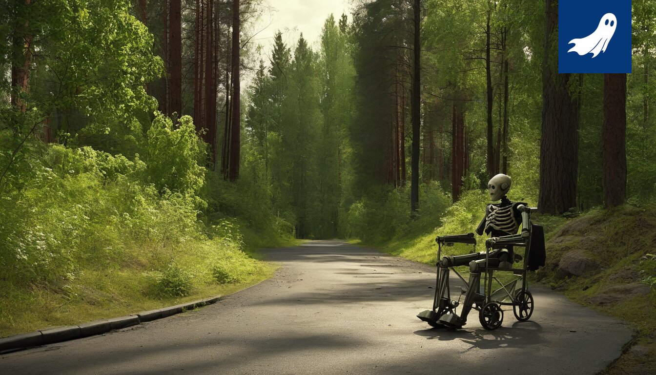 Kuva Rongankadun pyörätiestä, jossa näkyy kuoppia ja mahdollisesti robottivalvontakamera.