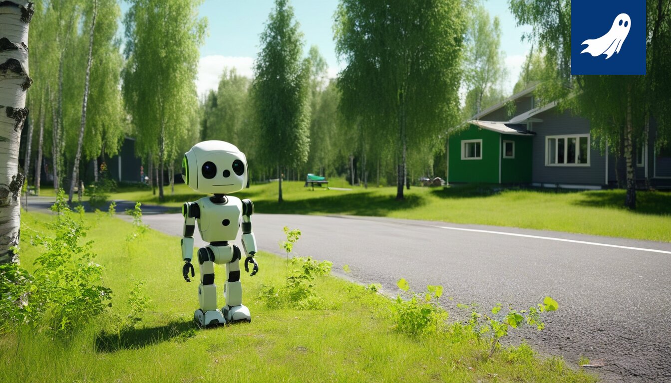 Robocop tarkastaa Laukontorin leikkipuiston muovileluja, varmistaen että kaikki on riskienhallintasuunnitelman mukaista.