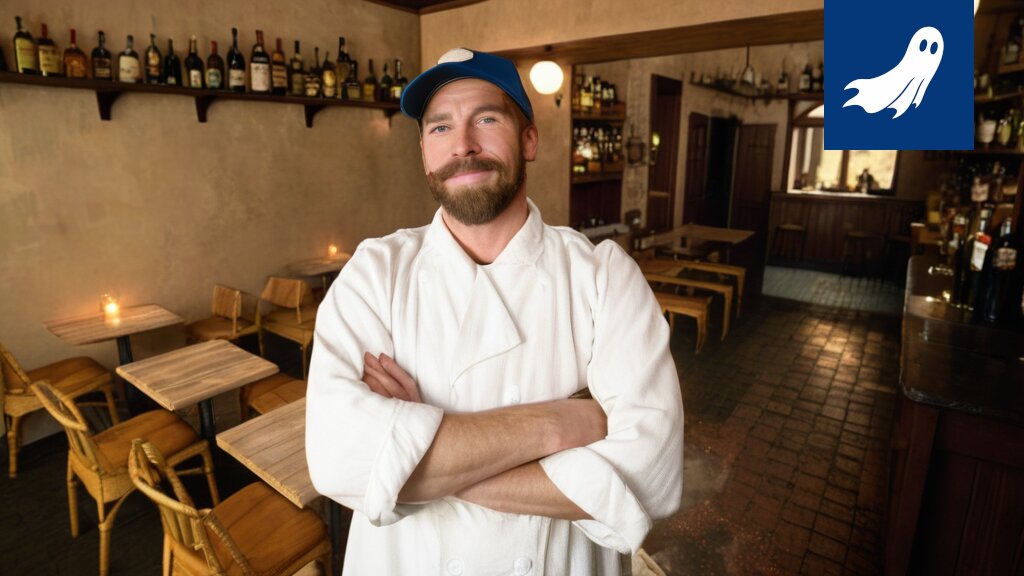 Bistro Eloisan sisustus, jossa näkyy moderni ravintolaympäristö ja viittauksia digitaaliseen teknologiaan.
