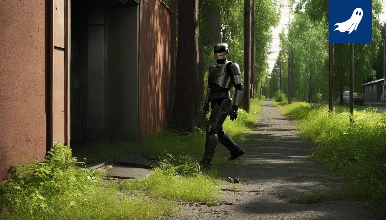 Oppilaat yrittävät peittää kesäloman jälkiä mutakerroksilla, kun Robocop suihkii etikkavettä koulun pihalla.