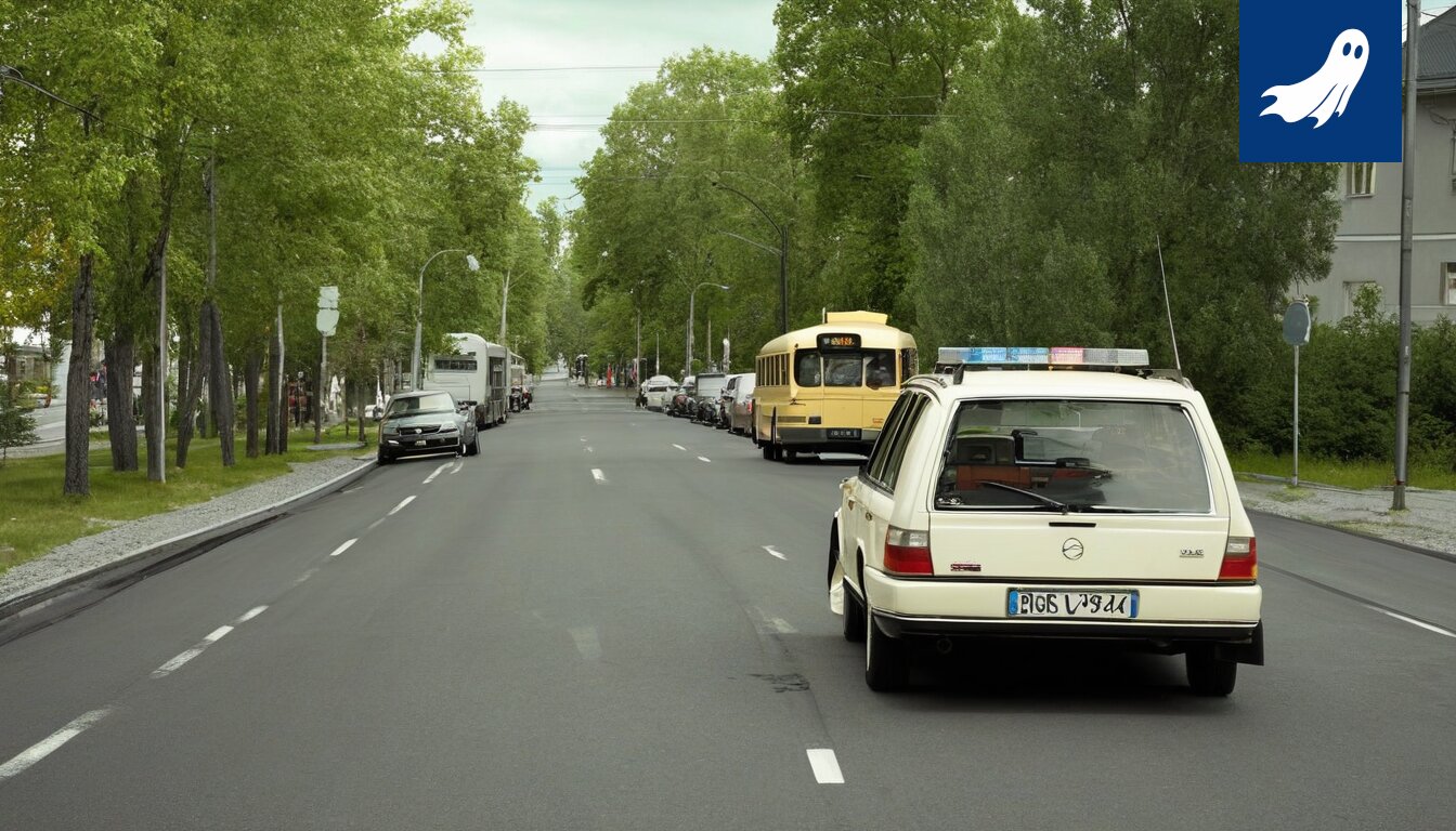 Sarjakuvamainen kuva tamperelaisesta kävelemässä kepin kanssa ja vetämässä bussin etuosaa.