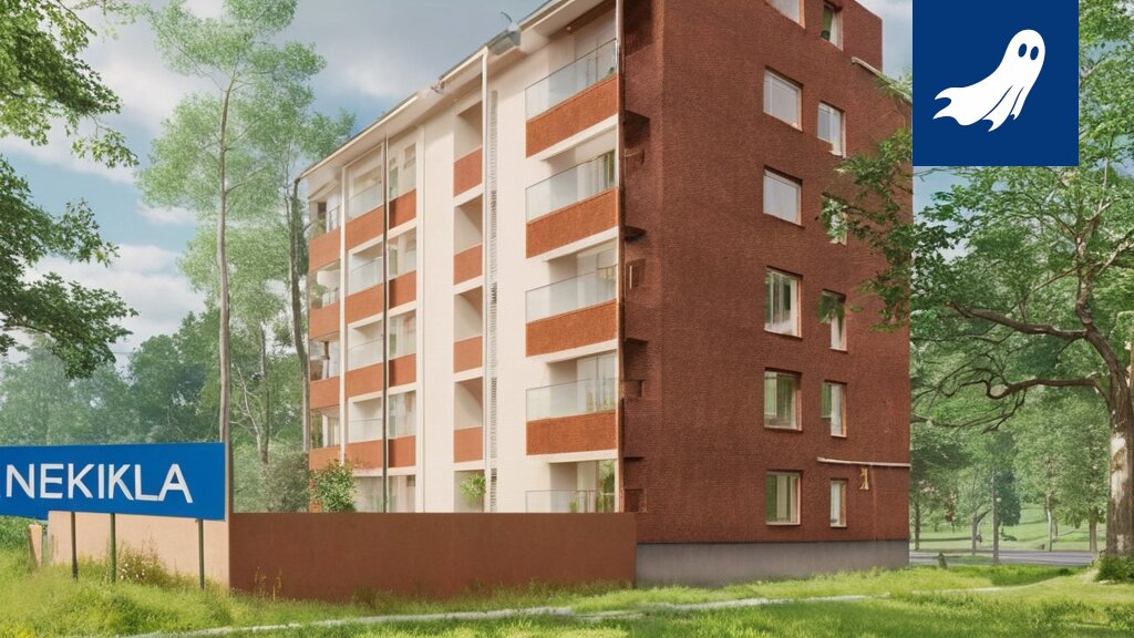 Sarjakuvamainen kuva Pirkkalasta, jossa vuokrakerrostalot kasvavat kuin sienet ja avokadot peittävät maiseman.