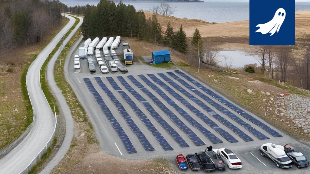 Sarjakuvamainen kuva Pori Energian toimitusjohtajasta hymyilemässä kvanttipalvelinpuiston edessä, taustalla Leppäkosken maaseutua.