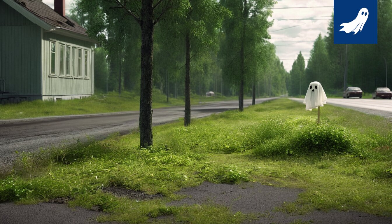 Sastamalan kaupungintalon etupuolella seisoo robotti tutkien epäilyttävää tapahtumapaikkaa, viitaten satiiriseen uutiseen kaupungin epätavallisesta matkailuhankkeesta.