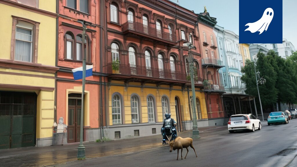 Hirvi seisoo metsässä, taustalla Pälkäneen maisemaa, kuva on osa satiirista uutisartikkelia.