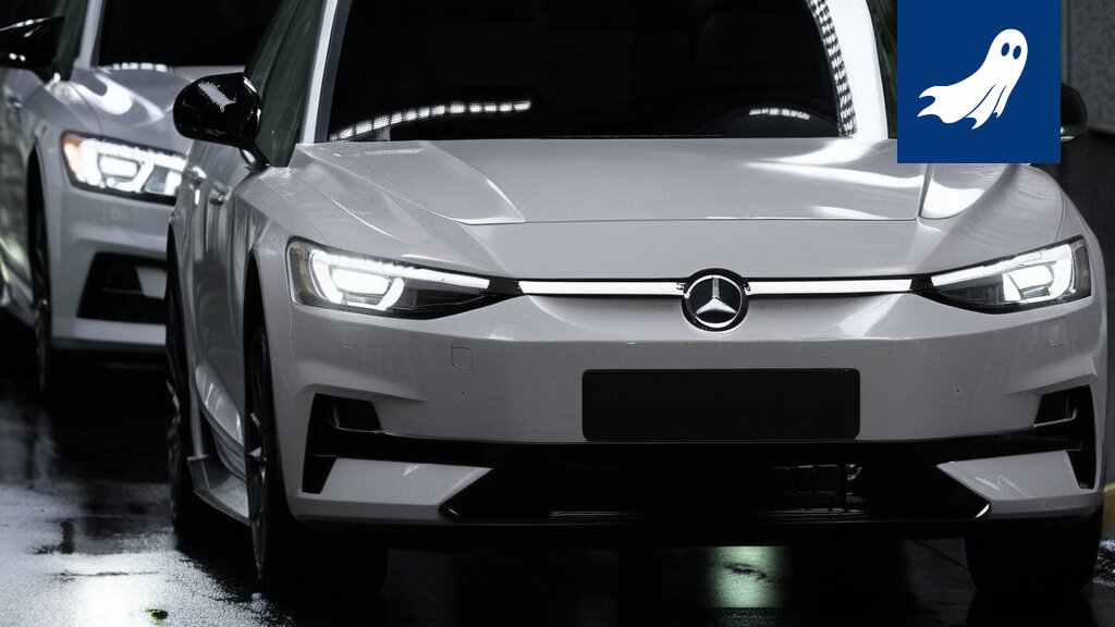 Robocop seisoo Volkswagenin tehtaan portilla estämässä kiinalaisten sähköautojen pääsyn Eurooppaan.