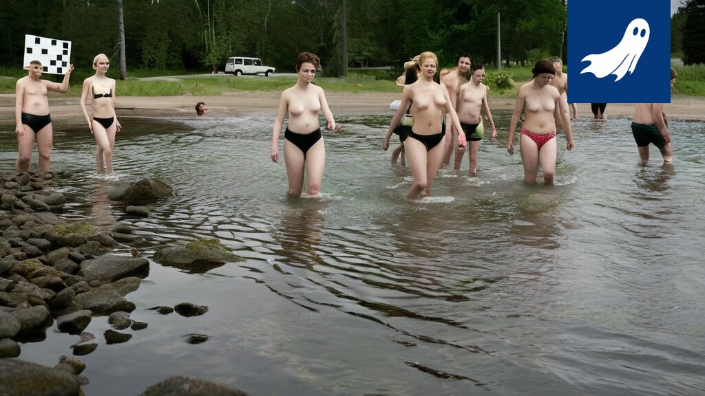Satiirinen uutiskuva Tampereen rannalta, jossa vihjataan viraalisen TikTok-haasteen aiheuttamaan hälinään.