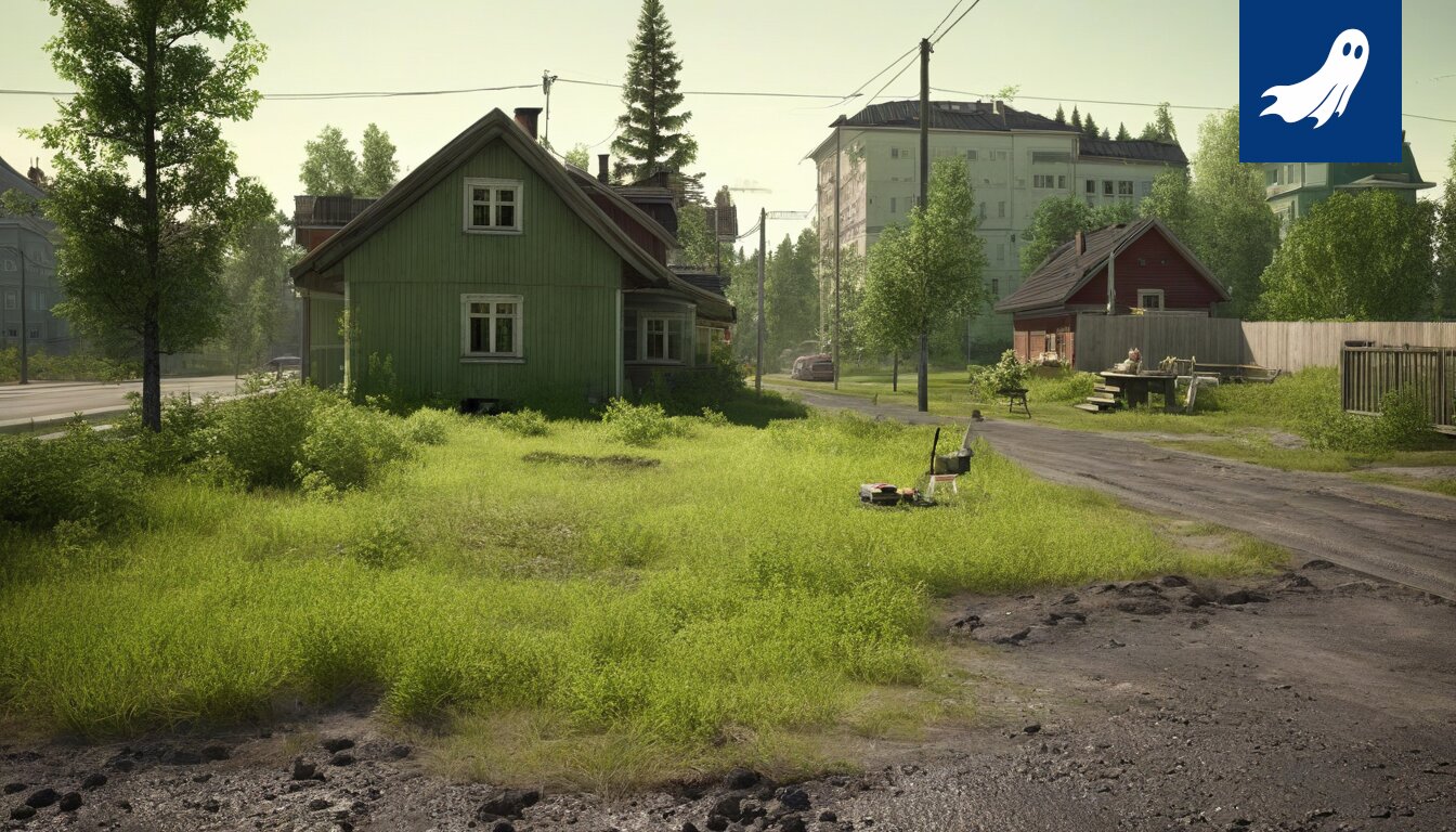 Sarjakuvamainen kuva GPS-seurantalaitteilla varustetuista ihmisistä, jotka kulkevat suoraan hautausmaan läpi.
