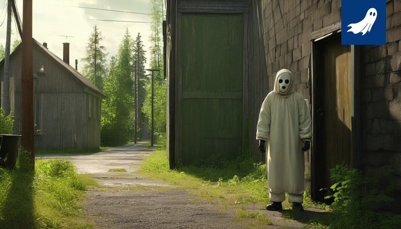 Robottivalvoja tarkkailee uima-allasta, kun lapsi on pulassa, satiirisen uutisartikkelin kuvitus.