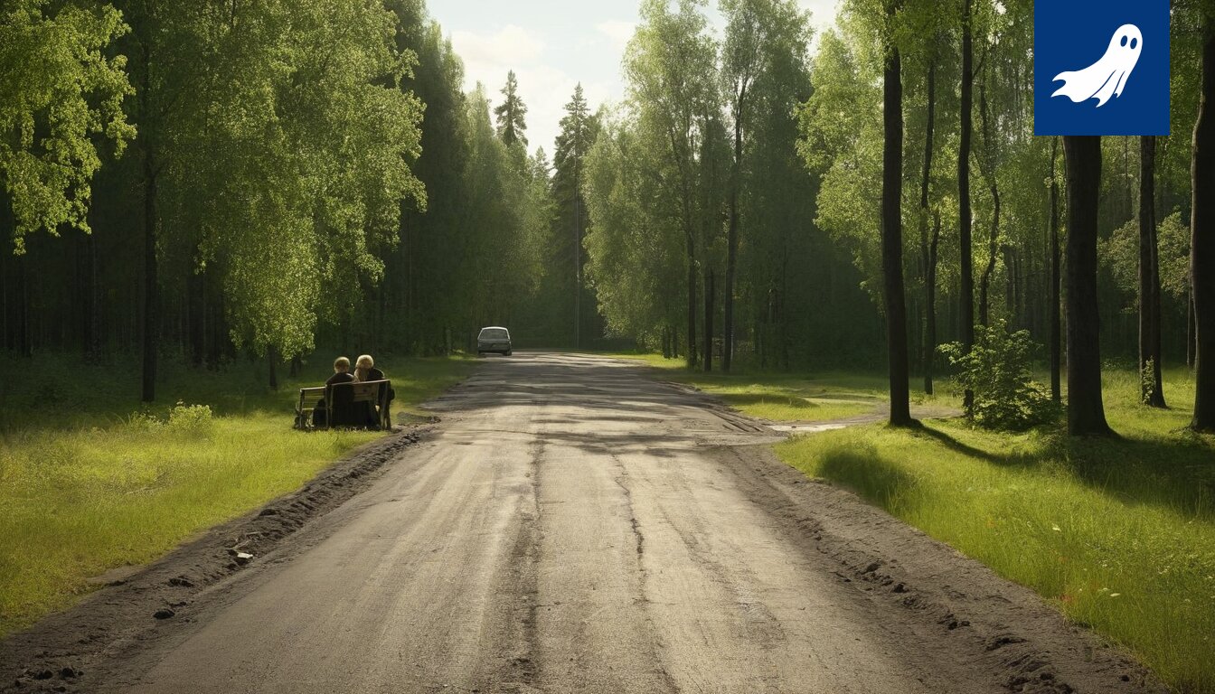Vanha nainen ratkoo digiristikkoa, symboloiden hallituksen kohtalon salattua viestiä.