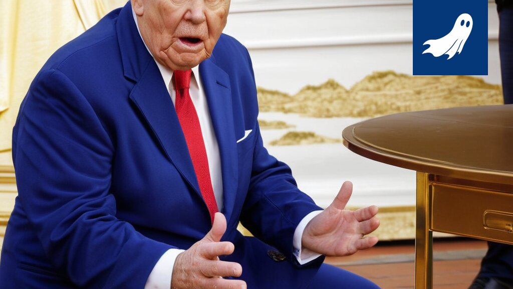 Satiirinen kuva Donald Trumpista, joka symboloi perinteisten arvojen paluuta ja uhkaa sukupuolivähemmistöille.