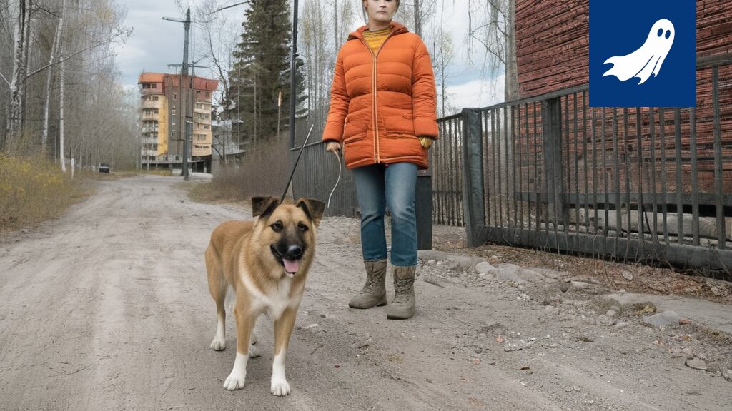 Sarjakuvamainen kuva kadusta, joka katoaa sumuun tai siirtyy toiseen ulottuvuuteen.