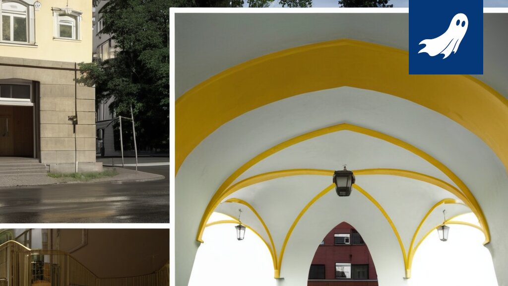 Satiirinen kuva Tampereen keskustasta, jossa näkyy graniittiapinoita ja viittauksia NFT-teknologiaan.