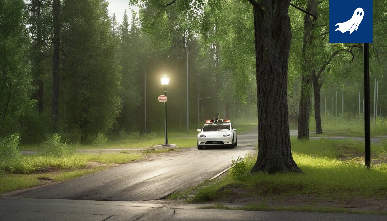 Tesla-prototyyppi toimii liikkuvana sakkoautomaattina Tampereen katukuvassa.