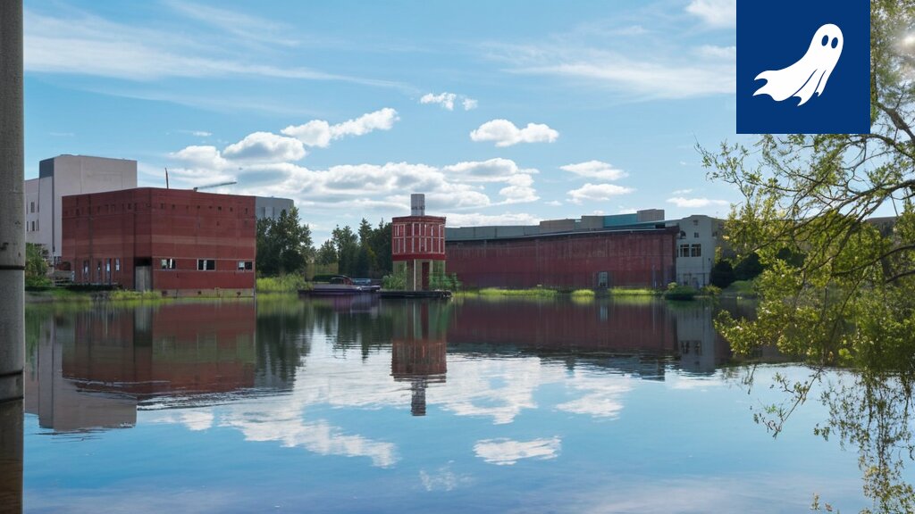 Sarjakuvamainen kuva Tampereen kaupungintalosta, jonka yläpuolella leijuu lohkoketjun symboleita.