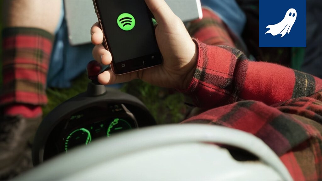 Dystooppinen kuva tekoälyn ja musiikin yhdistelmästä, viitaten Spotifyn uuteen AI-Persona Plus -tilaukseen.