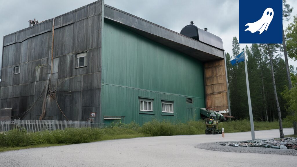 Kuva Vuoreksen jätepuistosta, jossa uudet jäteastiat vihjaavat salaisesta kryptovaluuttakaivostoiminnasta.