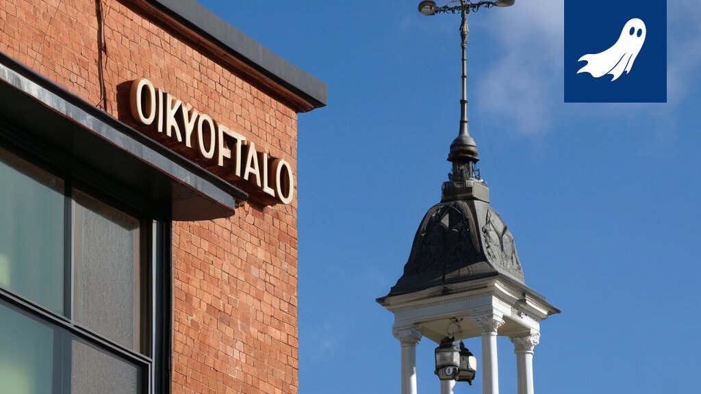 Robottipoliisi valvoo Tampereen Pajakatua, luoden dystooppisen tunnelman.