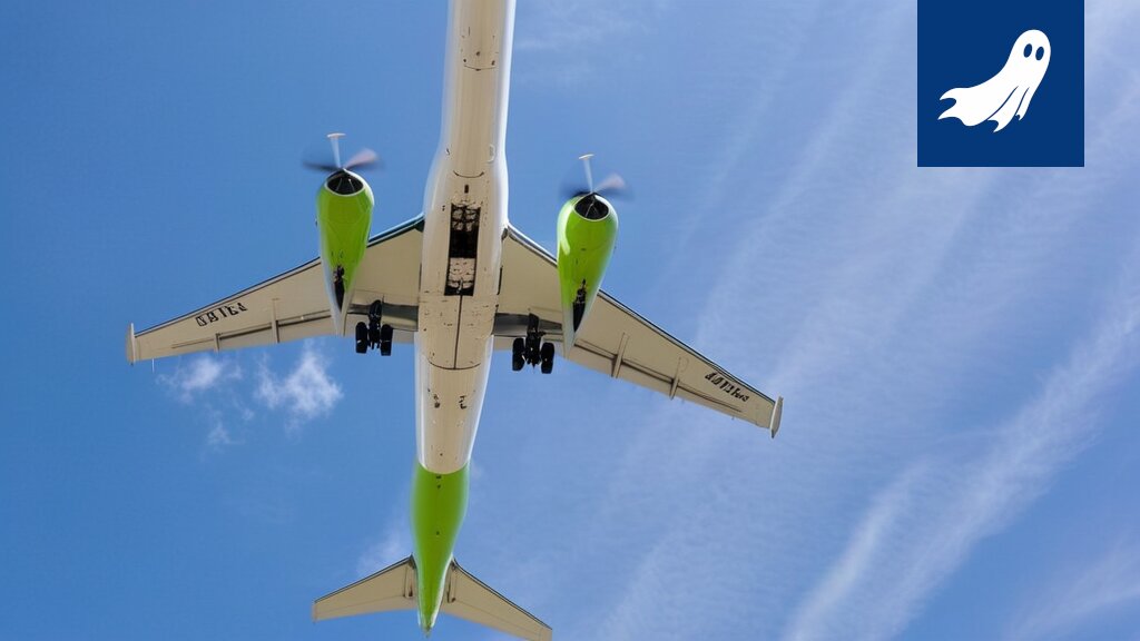 Sarjakuvamainen kuva Air Balticin lentokoneesta, jonka siipi on muutettu osakkeiksi, symboloiden epätoivoista sijoitusmahdollisuutta.