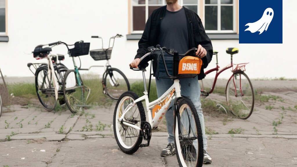 Sarjakuvamainen kuva Tampereen kaupunkipyörästä, jonka rungossa on suuria mainoksia.