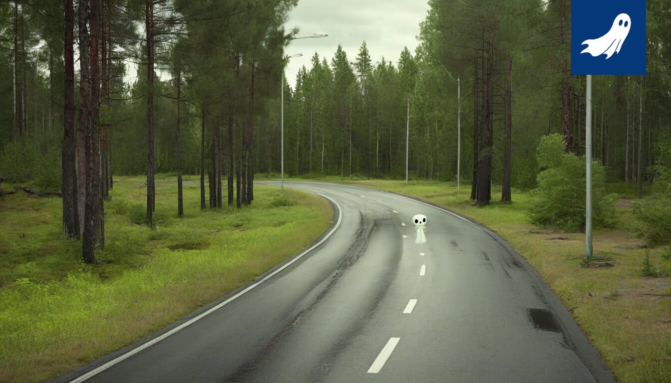 Sarjakuvamainen kuva linja-autosta, joka jättää matkustajat pysäkillä ja vaatii pikamaksua.