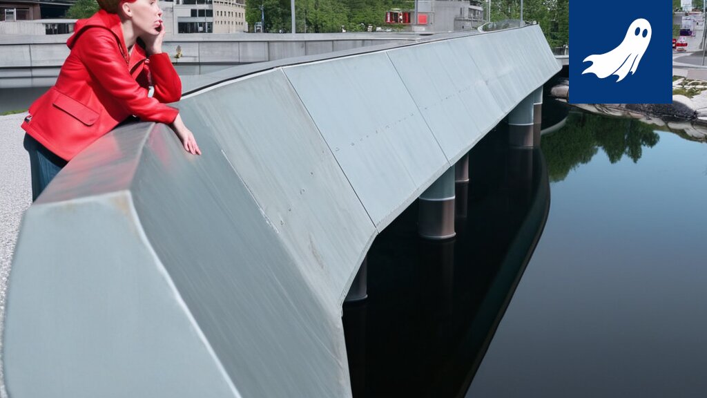 Särkänsilta häivytettynä, symboloiden Tampereen kaupungin epätavallista 'Häive-infrastruktuuri' -ohjelmaa.