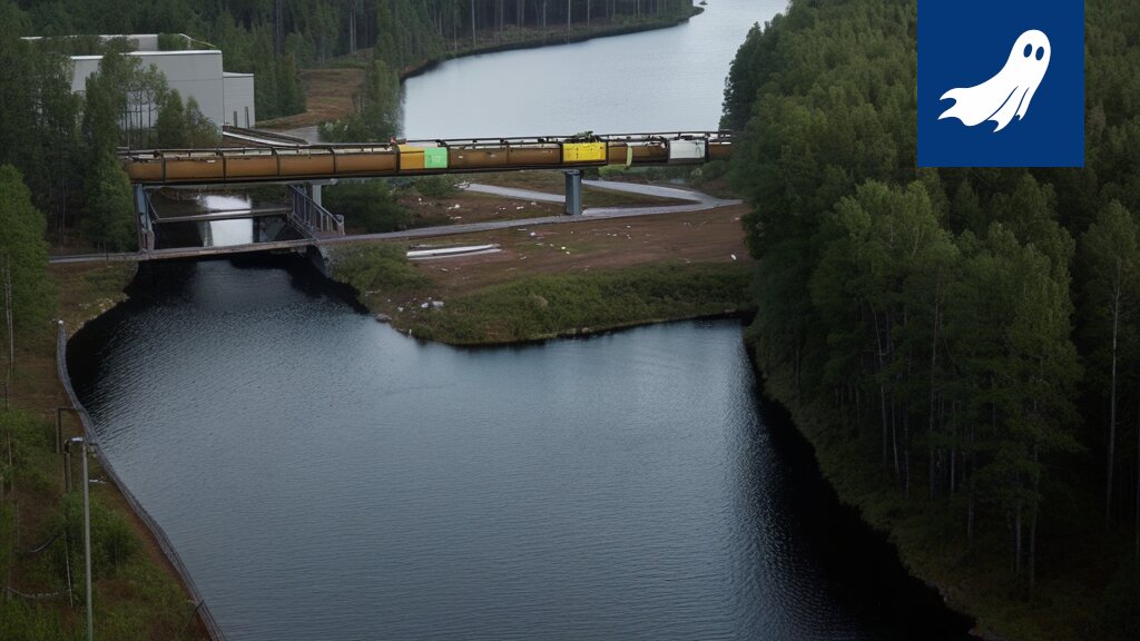 Sarjakuvamainen kuva Hakametsän hallista, jossa hikipisarat virtaavat palvelimien jäähdytykseen.