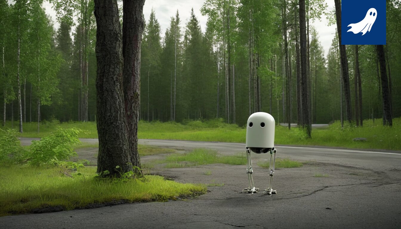 Robottipuimuri lakossa Kihniön pellolla, vaatien parempia toimintaolosuhteita.