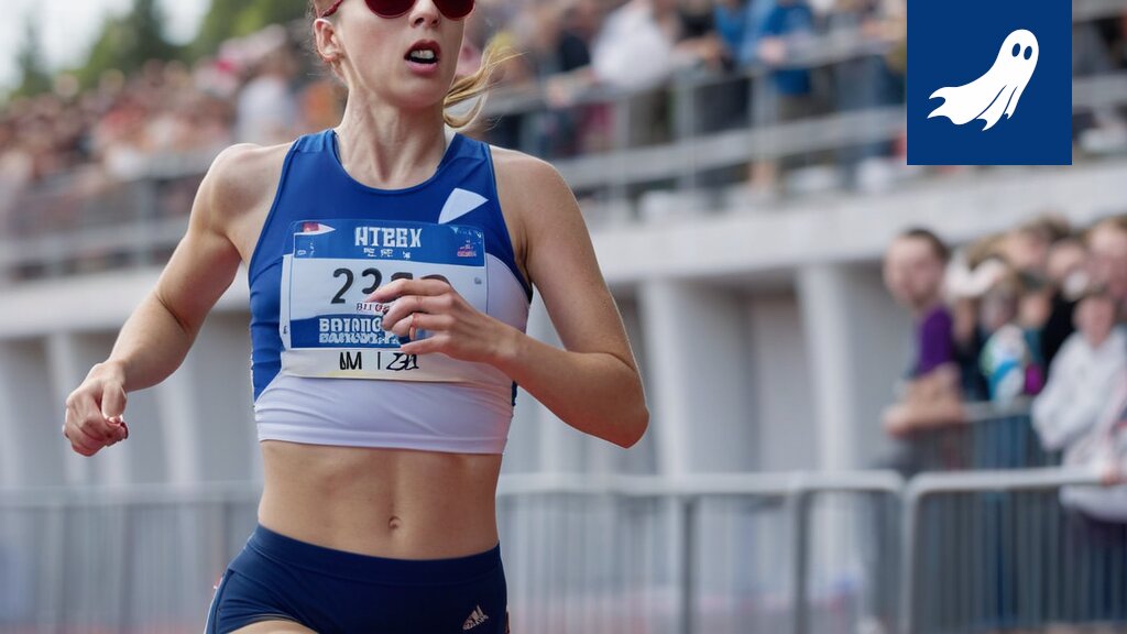Sarjakuvamainen kuva Alisa Vainion maratonjuoksusta, jossa taustalla näkyy TikTok-logo ja lentäviä meemejä.