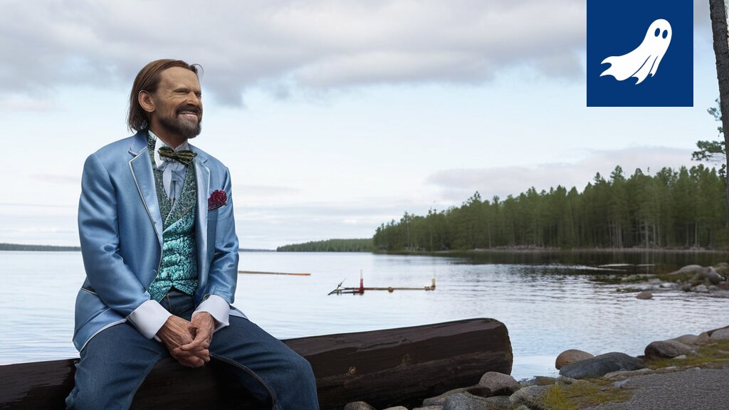 Kelluva teknologiapuisto Näsijärvellä, jossa futuristiset rakennukset ja järvimaisema yhdistyvät.