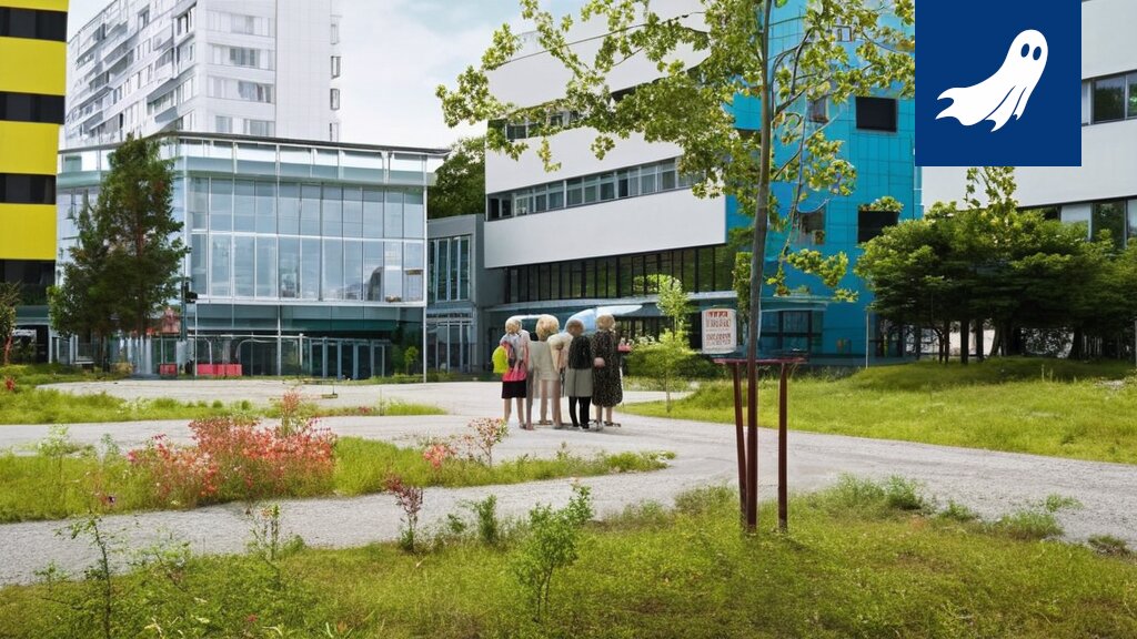 Satiirinen kuva tekoälyn ohjaamasta terveydenhuollosta, jossa potilaat nähdään ensisijaisesti kuluttajina.