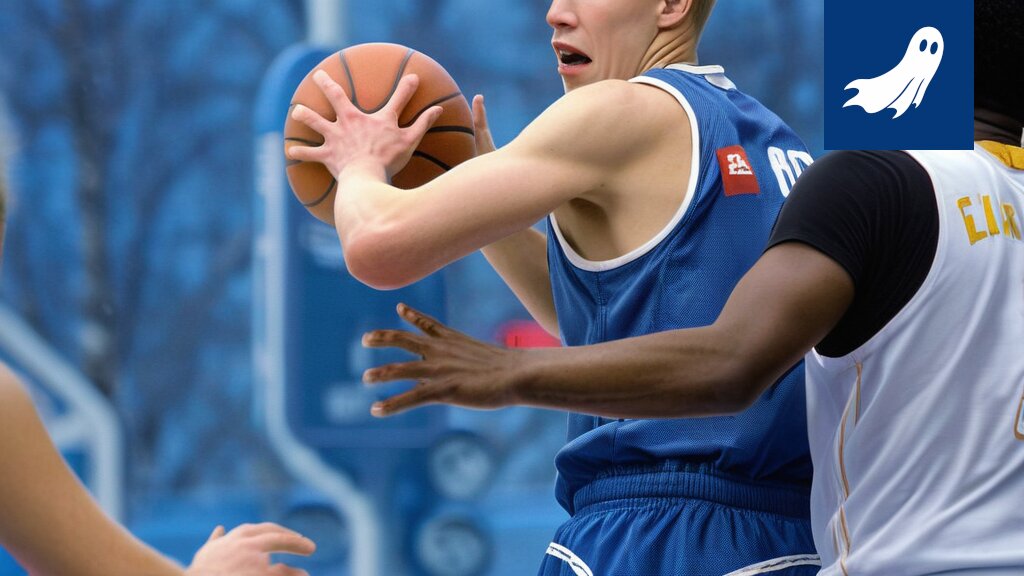 Lauri Markkanen hymyilee fanien kanssa Särkänniemessä, taustalla näkyy huvipuiston laitteita ja kryptovaluutan logoja.