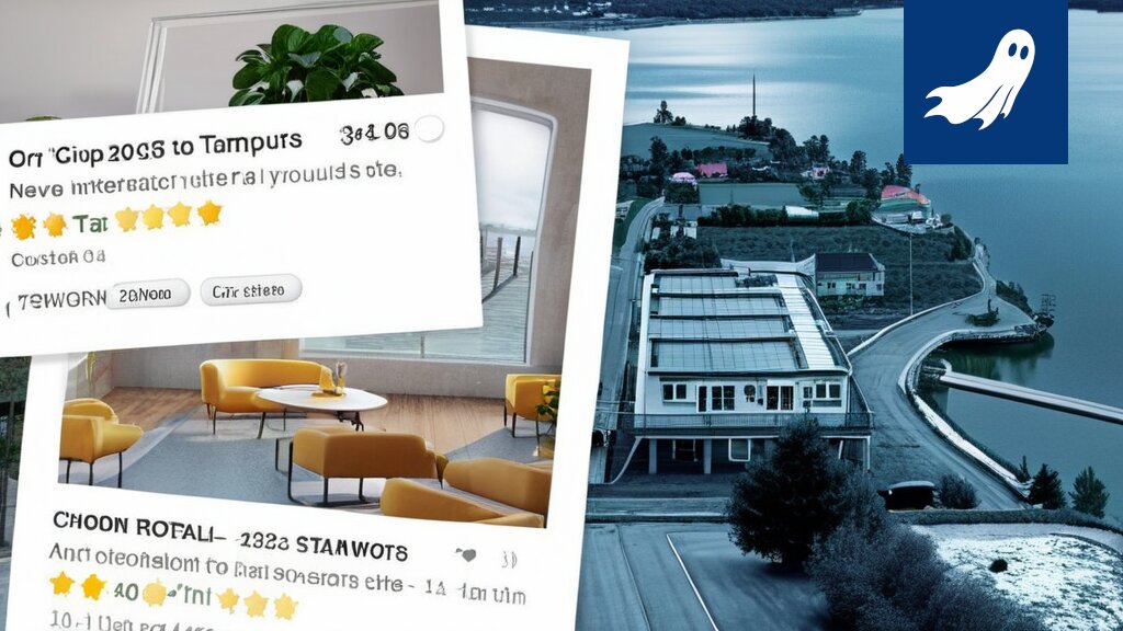 Ranta-Tampellan kaupunginosa Tampereella, jossa näkyy futuristinen robotti laskemassa vuokrahintoja aaltojen ja osakekurssien perusteella.