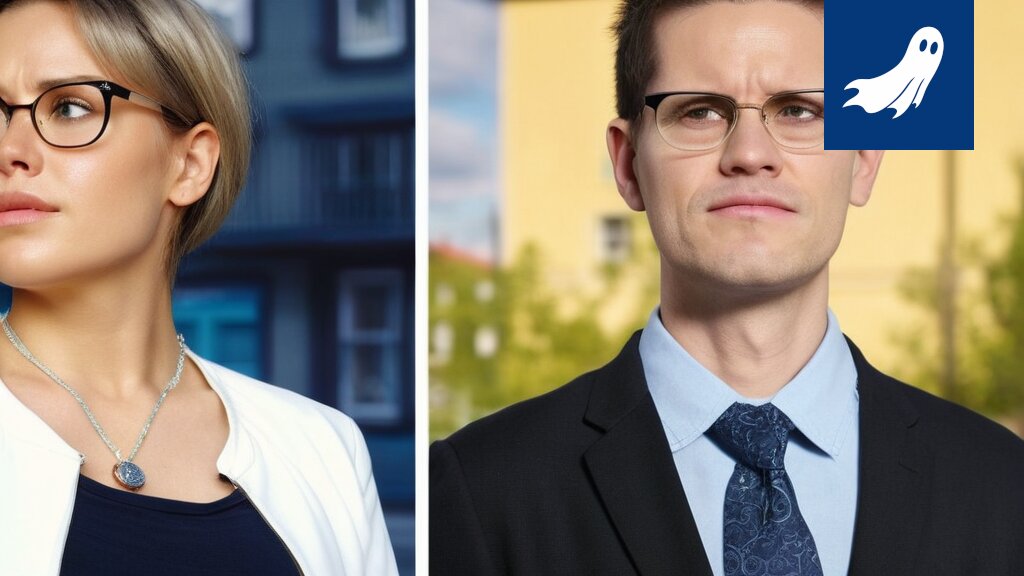 Satiirinen kuva kansanedustajasta robottina, joka symboloi politiikan algoritmista optimointia.