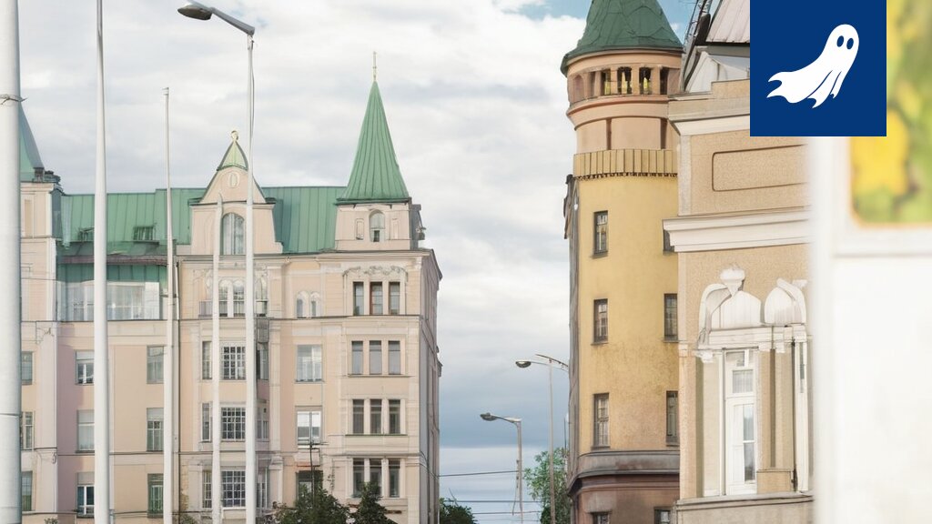 Sarjakuvamainen kuva Tampereen Pyynikin näkötornista ja Hämeenkadusta, symboloiden digitaalista tiedonkeruuta.