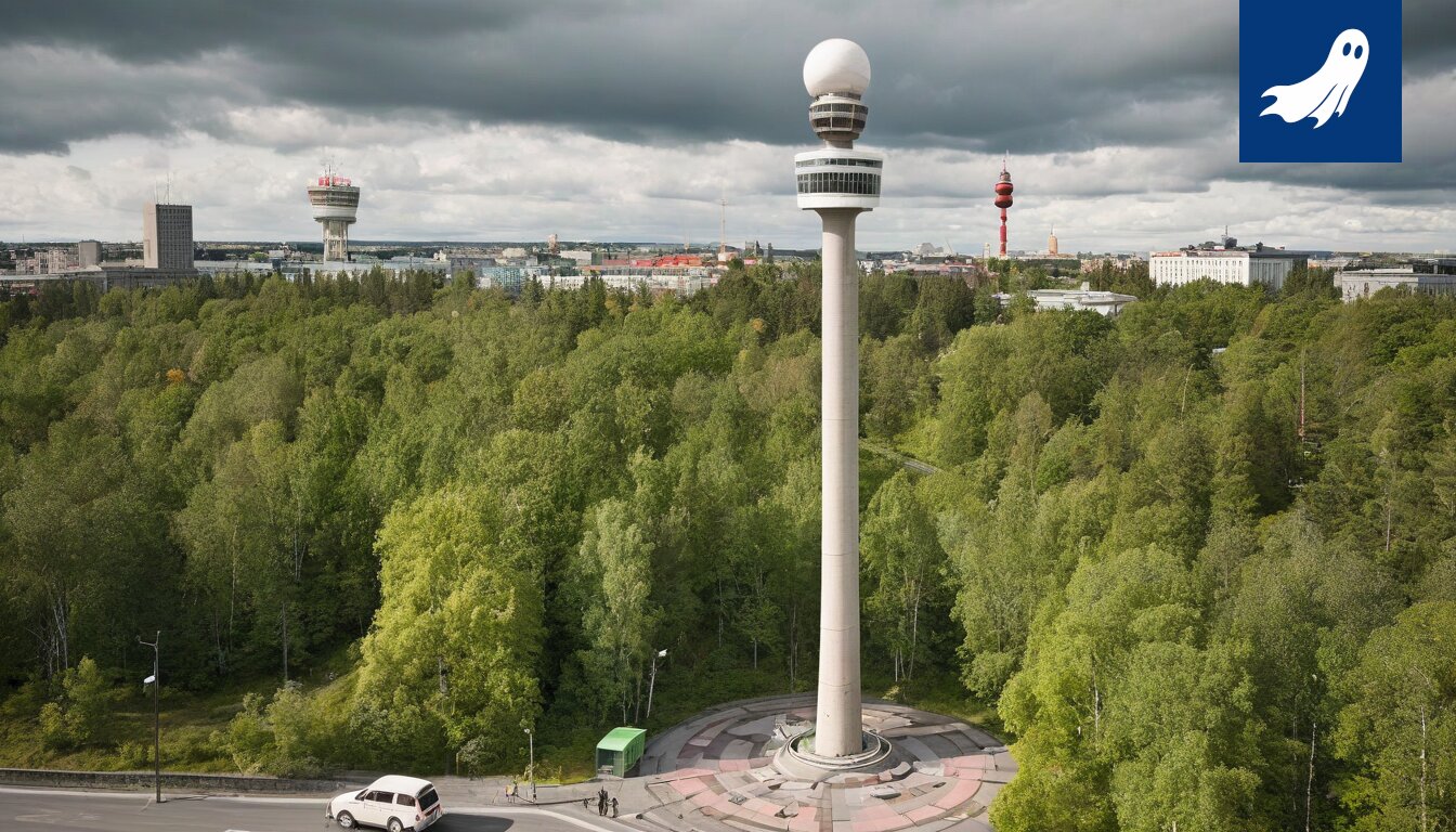 Sarjakuvamainen kuva robottihahmosta laskemassa velkoja suomalaisilta, auringonvalo taustalla.