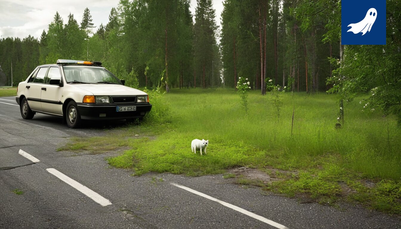 Sarjakuvamainen kuva näädästä saunan lauteilla, vihjaamassa salajuonesta.