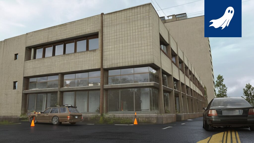 Sarjakuvamainen kuva Tampereen kaupungintalosta, jonka edessä Pentti Välkki laskee rahaa työntekijöilleen.