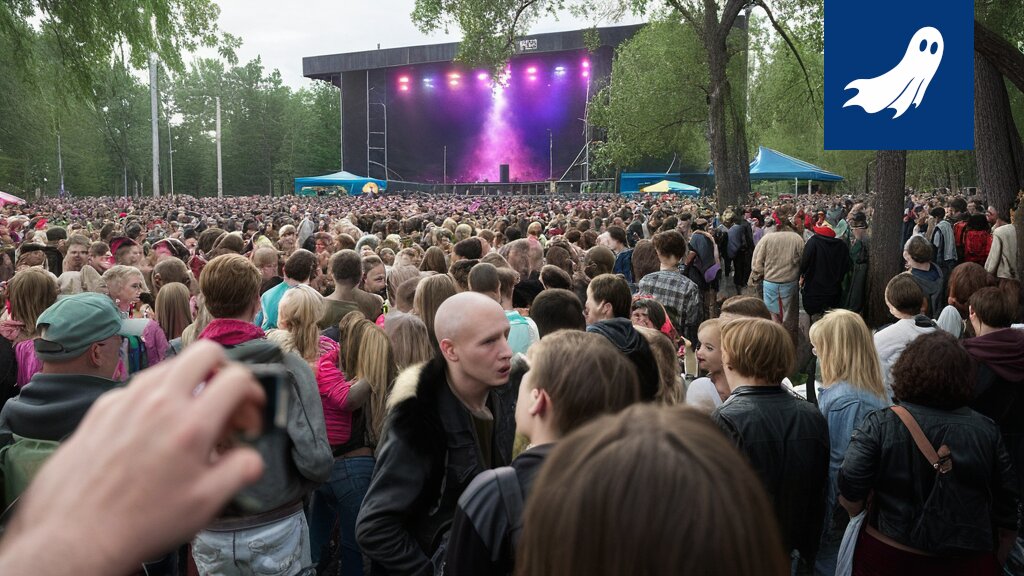 Pyynikin kesäteatterin lavalla esiintyvät 'onnellisuusbotit' Olga ja Vilma Jää, osa tekoälyohjattua festivaalikokonaisuutta.