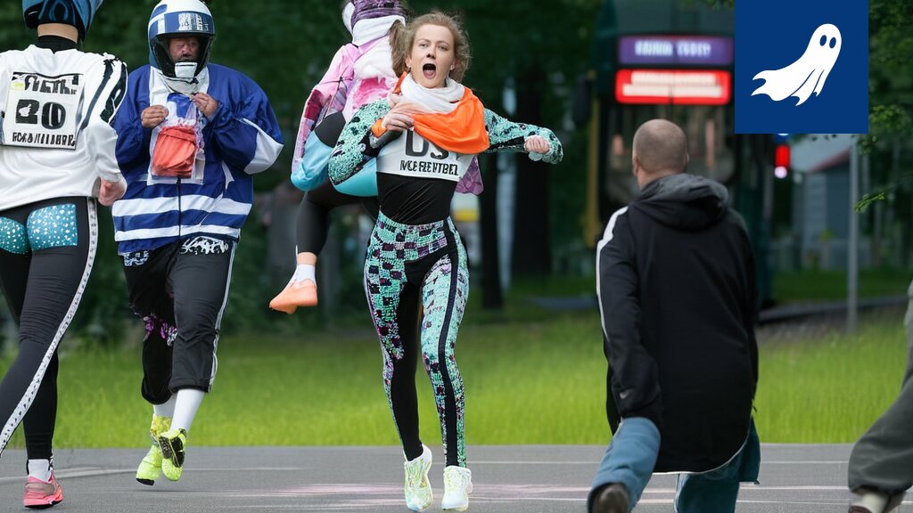 Kuva Manse PP:n joukkuebussista Oulun maisemissa, jossa taustalla näkyy glitteriä tuottava kirsikkapuu.