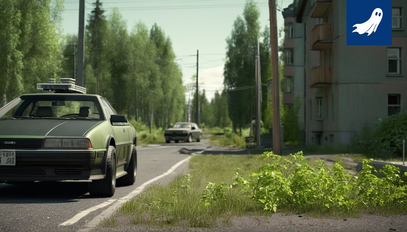 Robottivartija valvoo Rinnekodin asukkaita satiirisessa uutisartikkelissa.